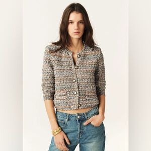 NWOT*Ba&sh Guspa Long-sleeved Cardigan in Beige, size 2/M